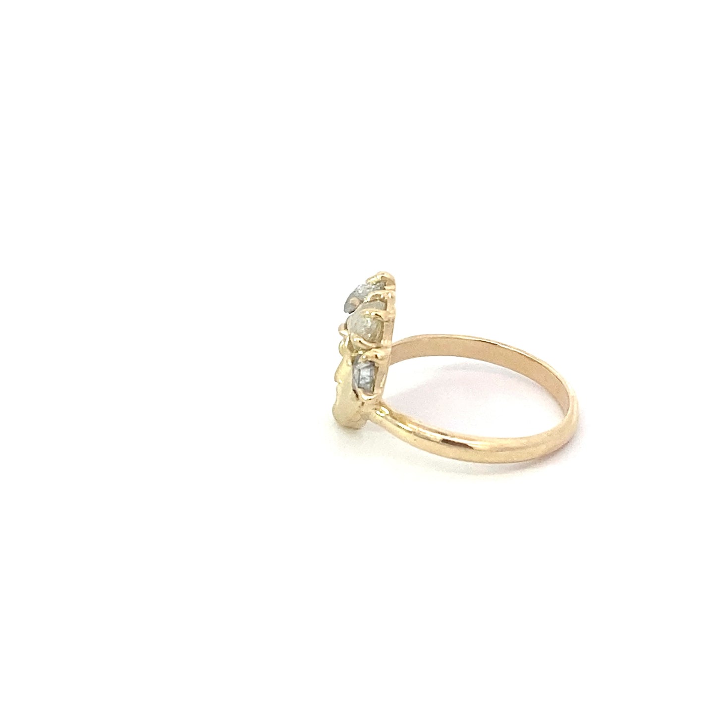 fragmented face diamond crown ring
