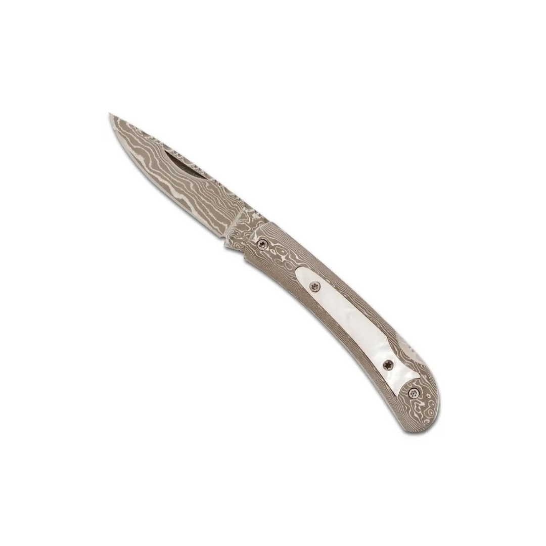 santa fe stoneworks / damascus pocket knife - 3"