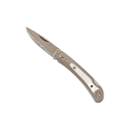 santa fe stoneworks / damascus pocket knife - 3"