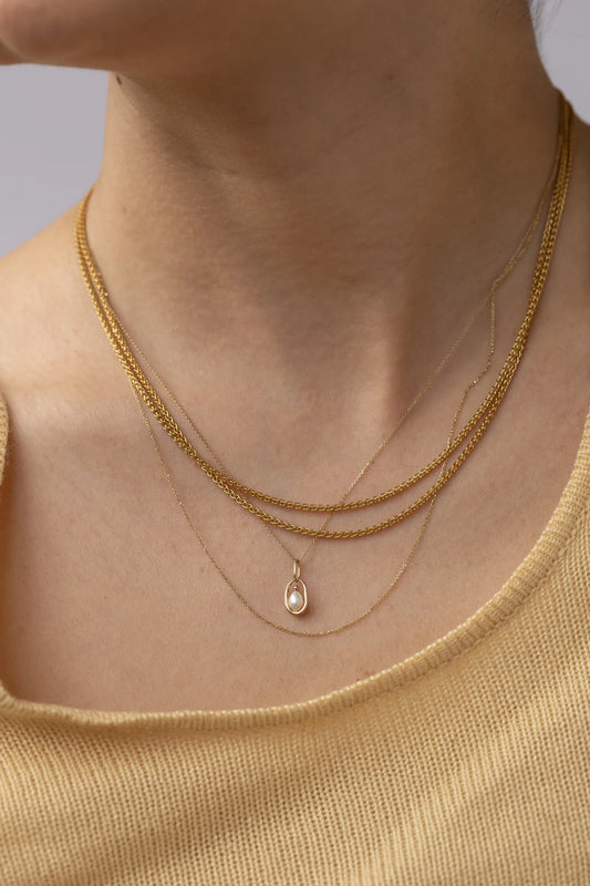 wwake / pearl droplet pendant necklace