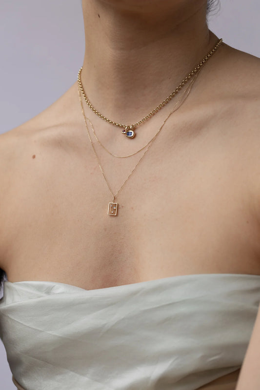 wwake / drift necklace - opal + diamond