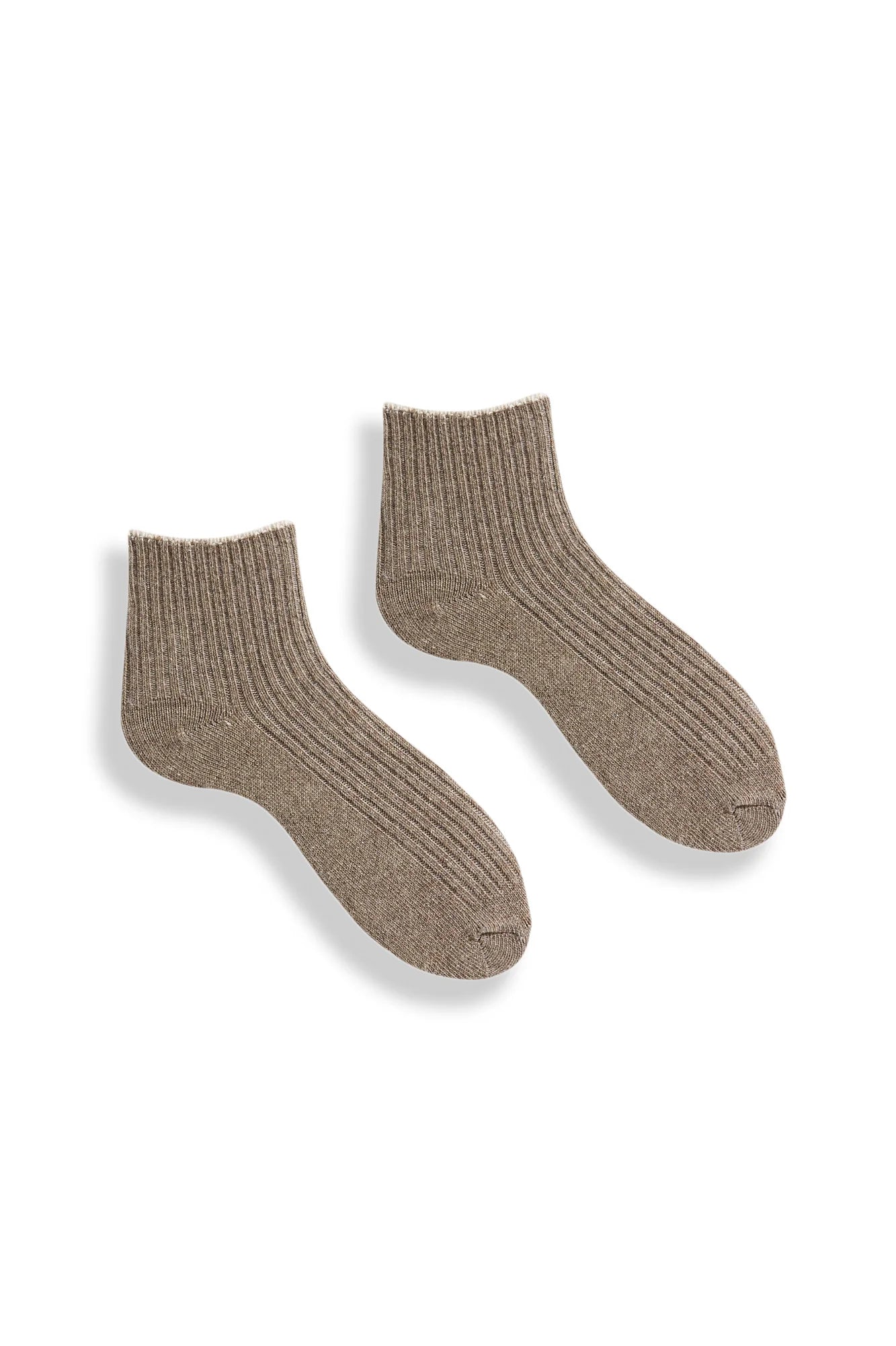 lisa b. / tipped rib wool cashmere shortie socks