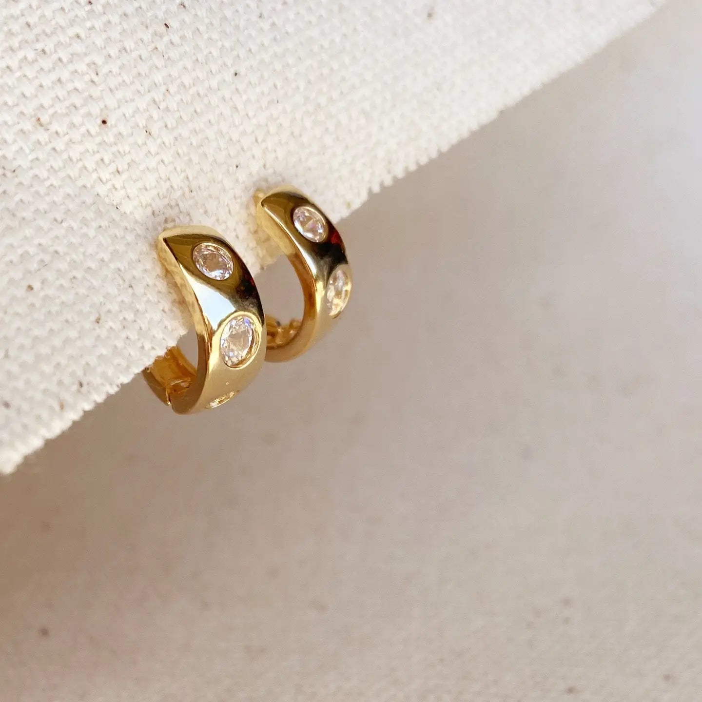 click hoop cz earrings