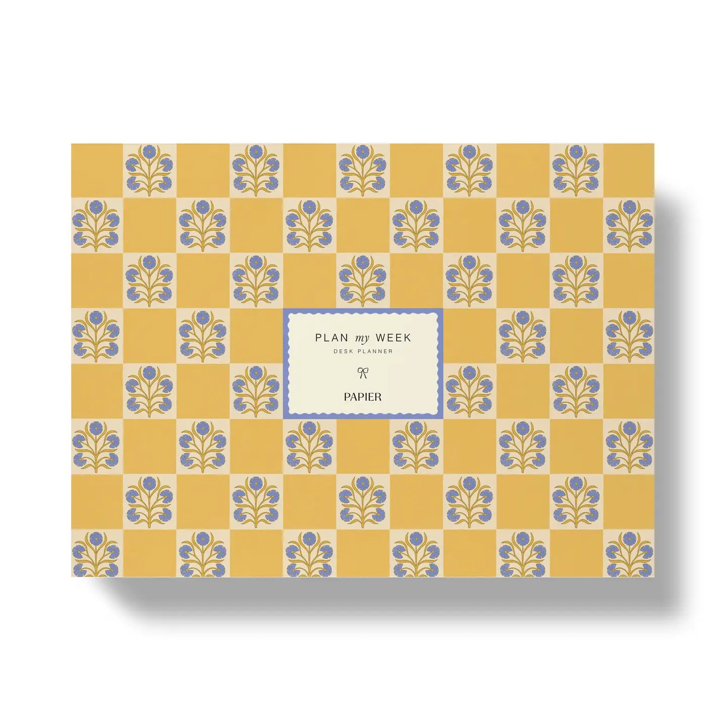 papier / weekly desk planner - floral checkerboard
