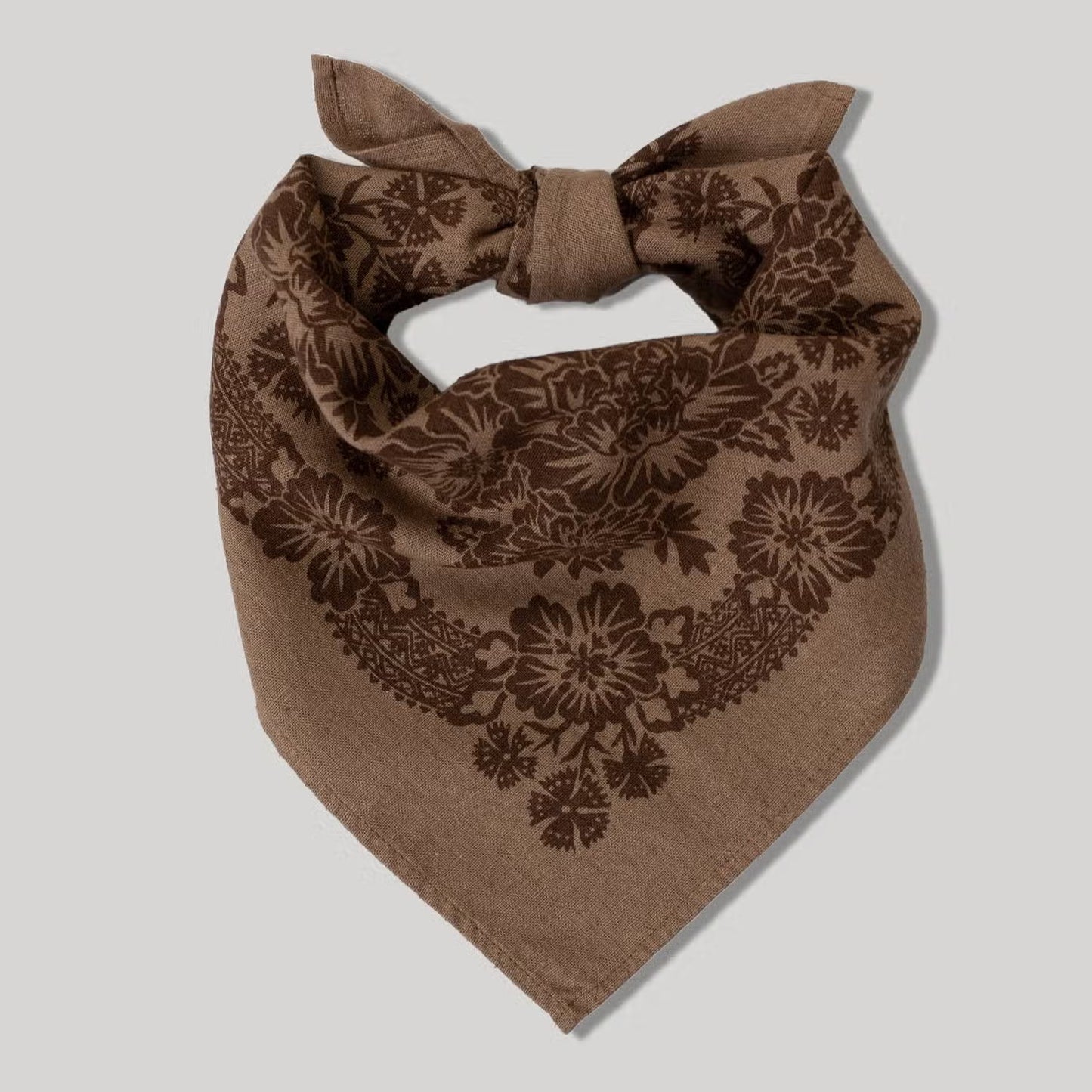 natural dye raw silk bandana - brazil nut brown