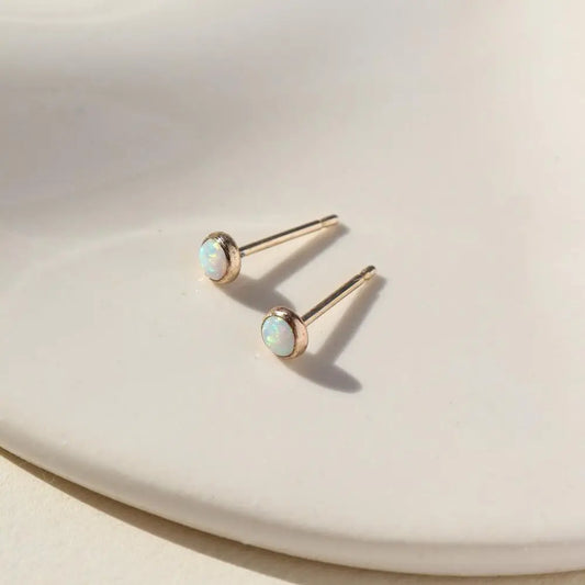 petite opal stud earrings