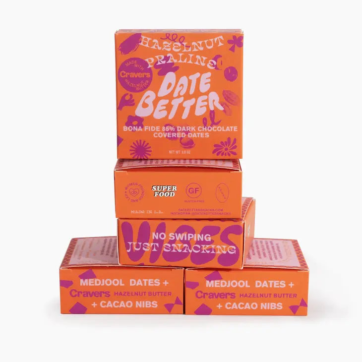 date better / chocolate covered dates - hazelnut praline