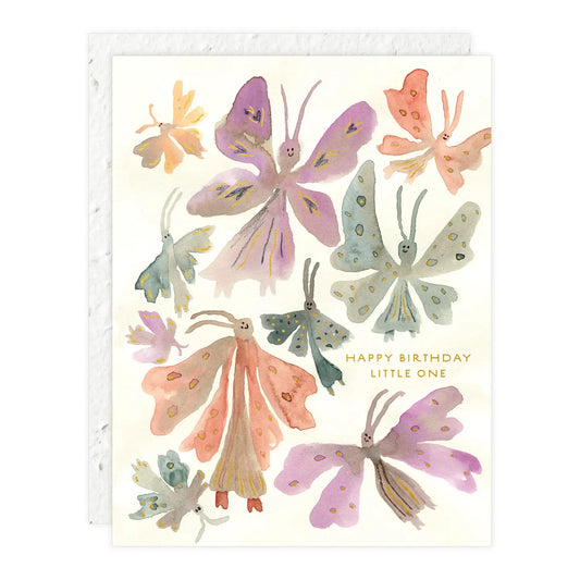 butterflies little one birthday card