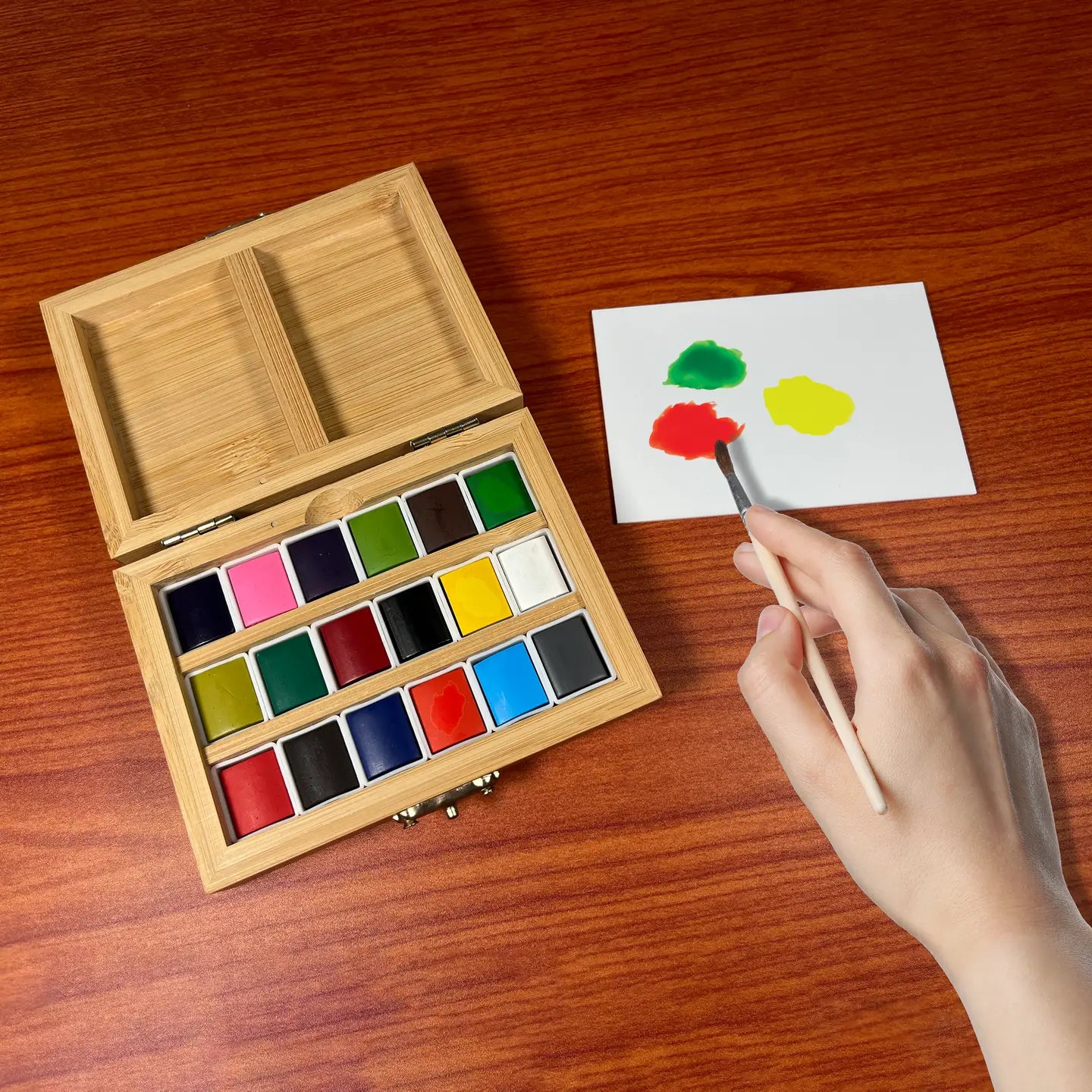 watercolor bamboo box set