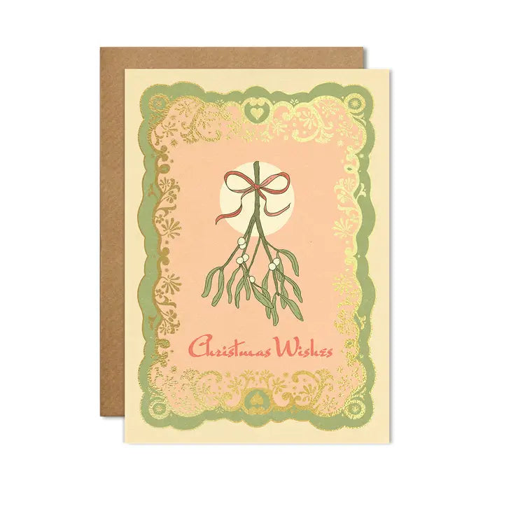 christmas wishes mistletoe card