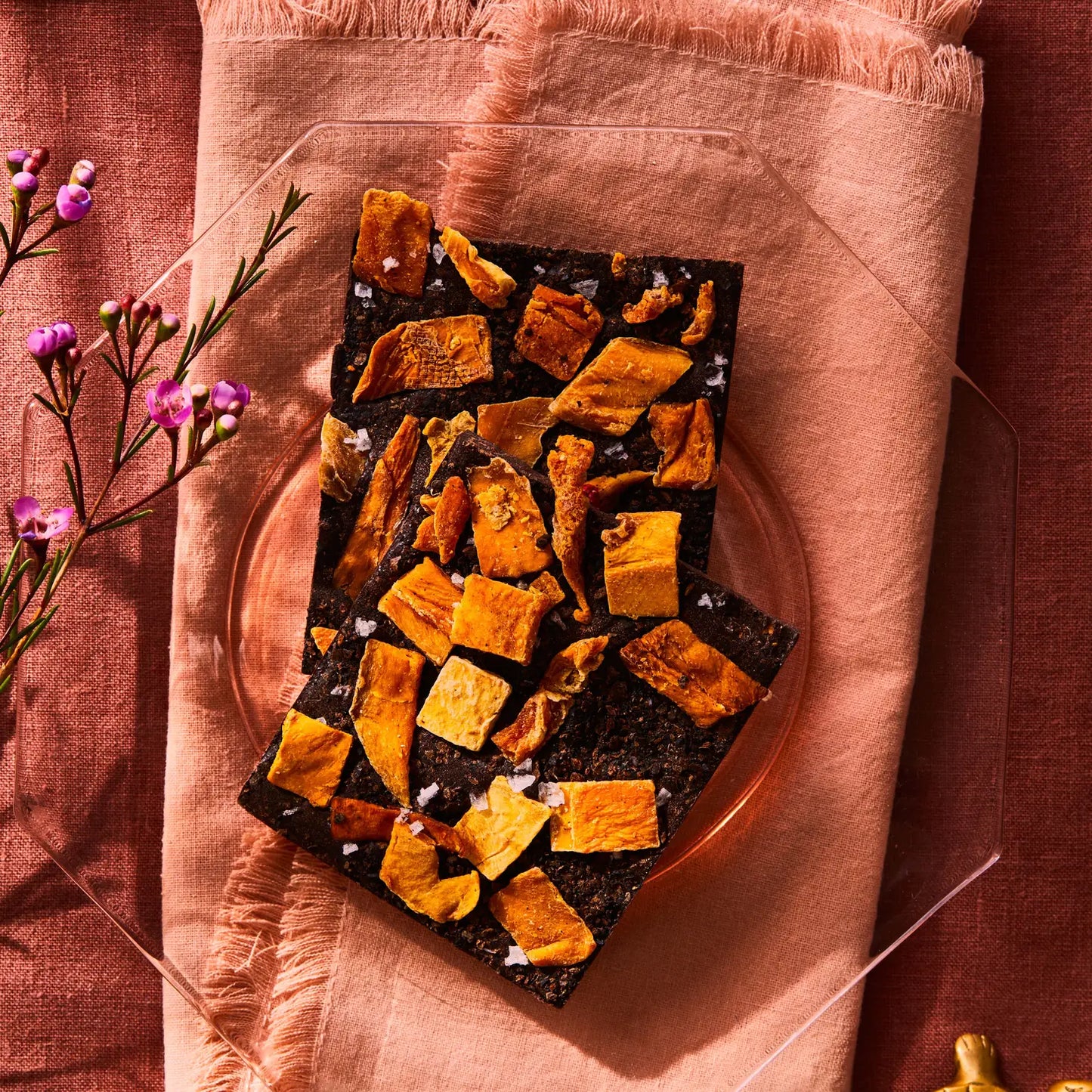 spring & mulberry / date-sweetened chocolate - mango, urfa chili, black lime
