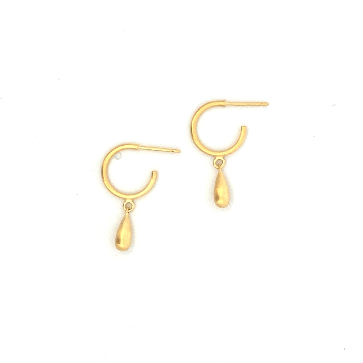 dangling teardrop post hoop earrings