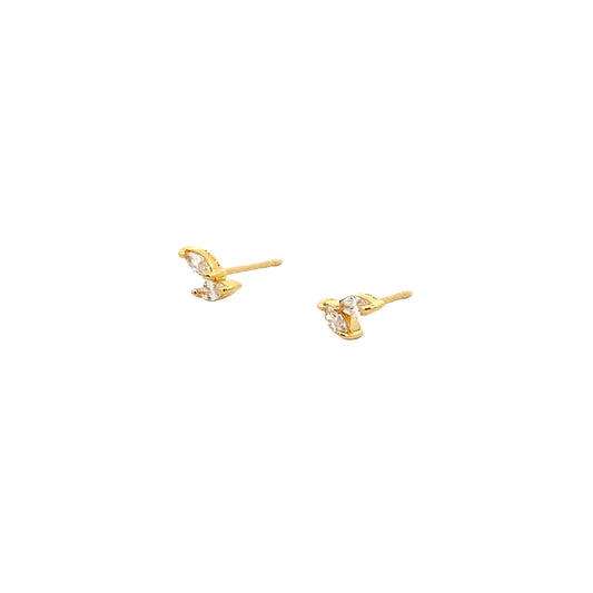 double marquise prong stud earrings - cz