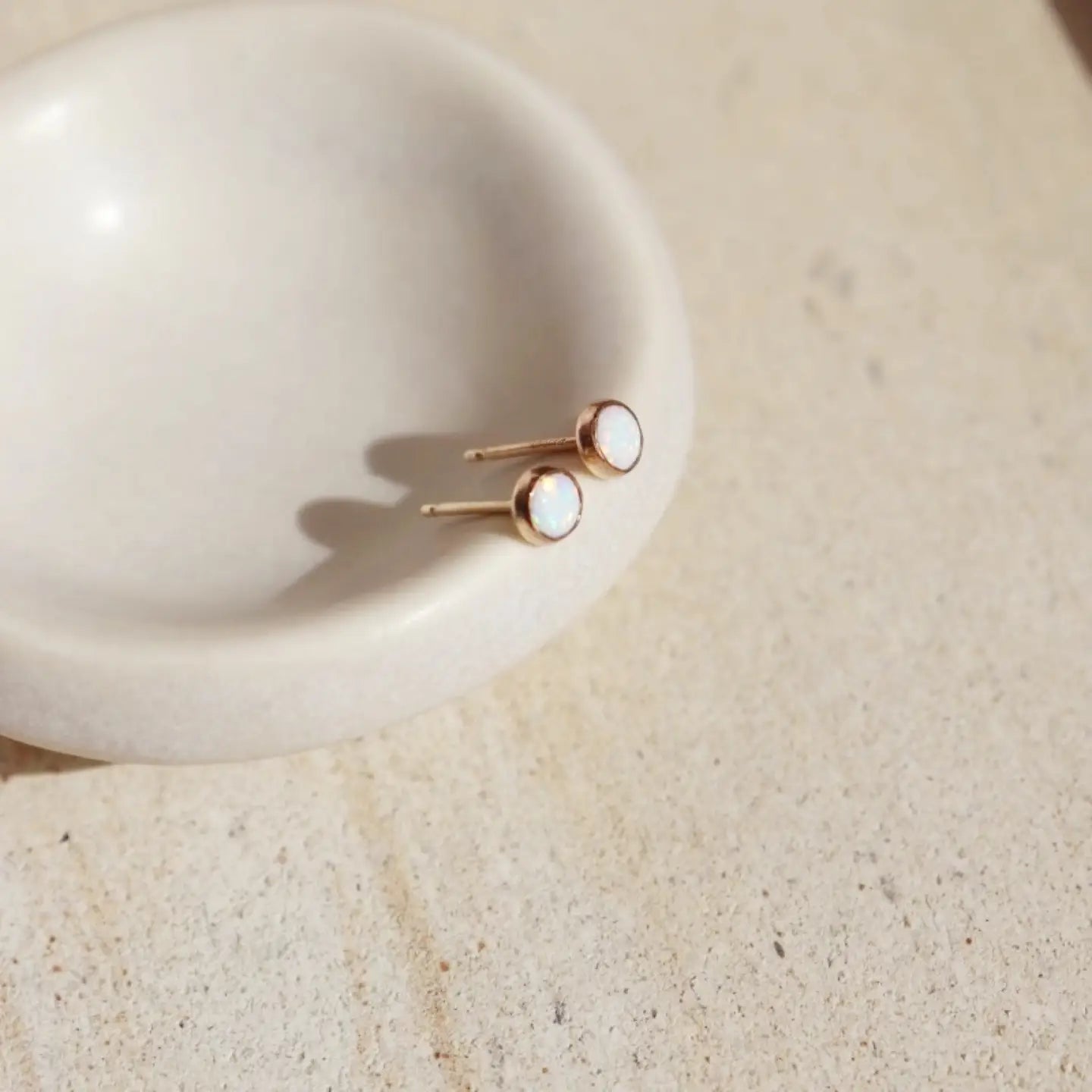 opal stud earrings