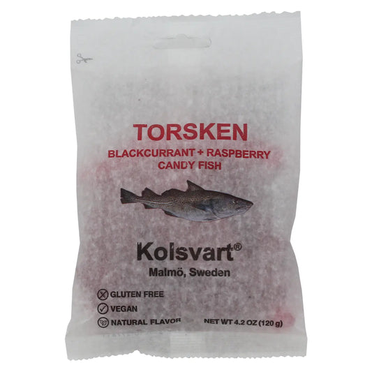 kolsvart / swedish candy fish - raspberry & blackcurrant