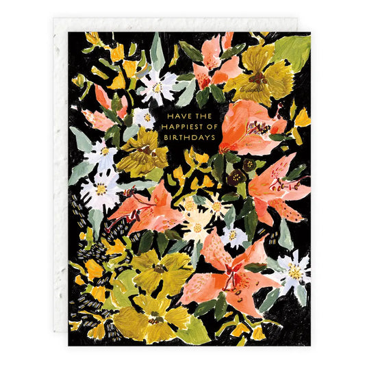 vintage floral birthday card