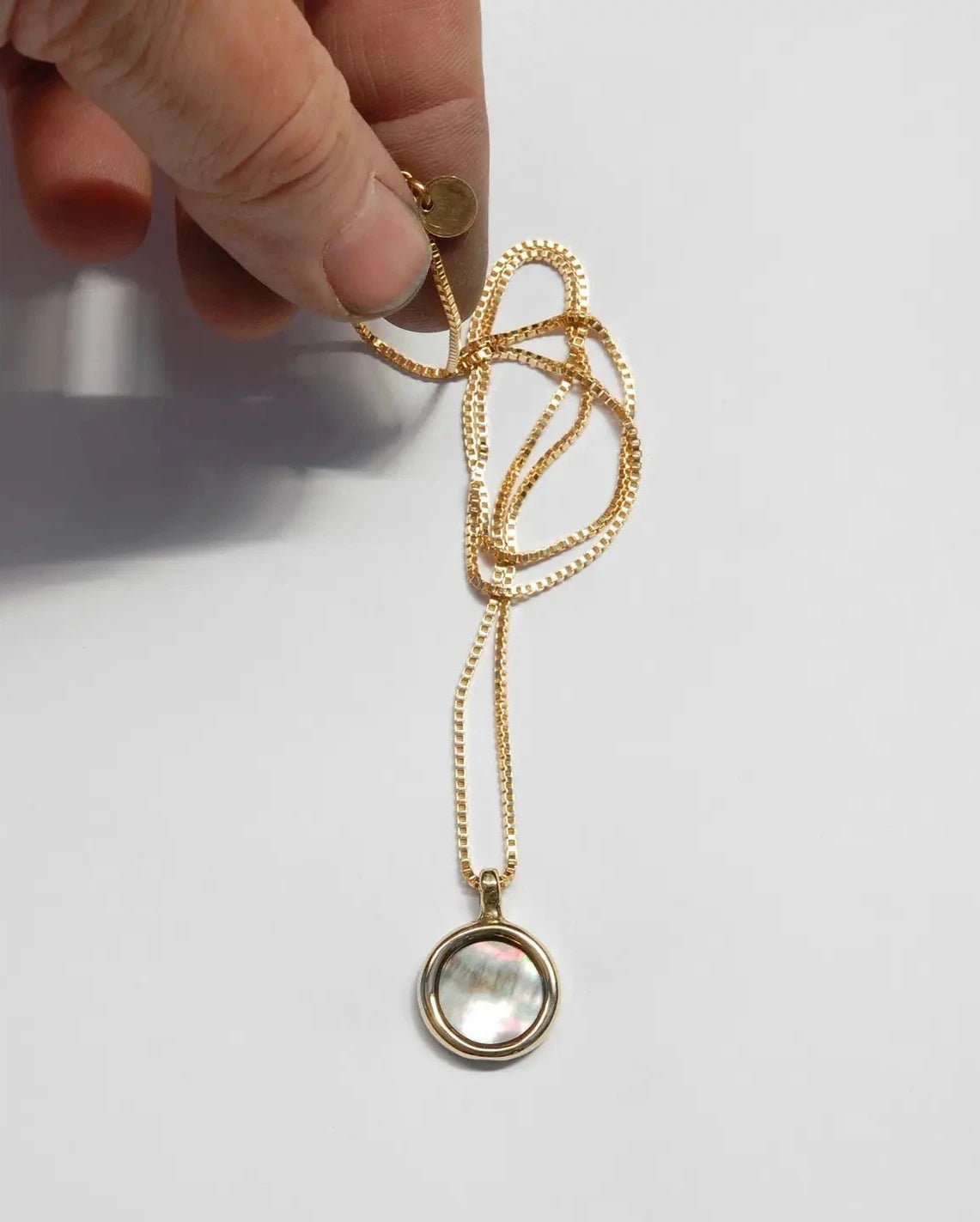 mare necklace - grey mother of pearl