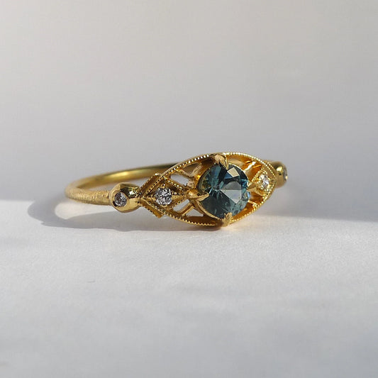 isadora ring - teal sapphire