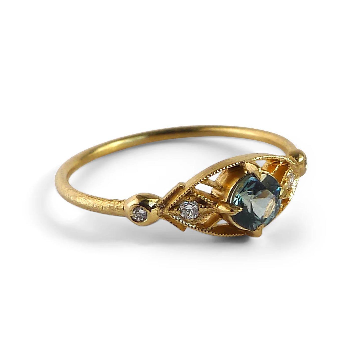 isadora ring - teal sapphire