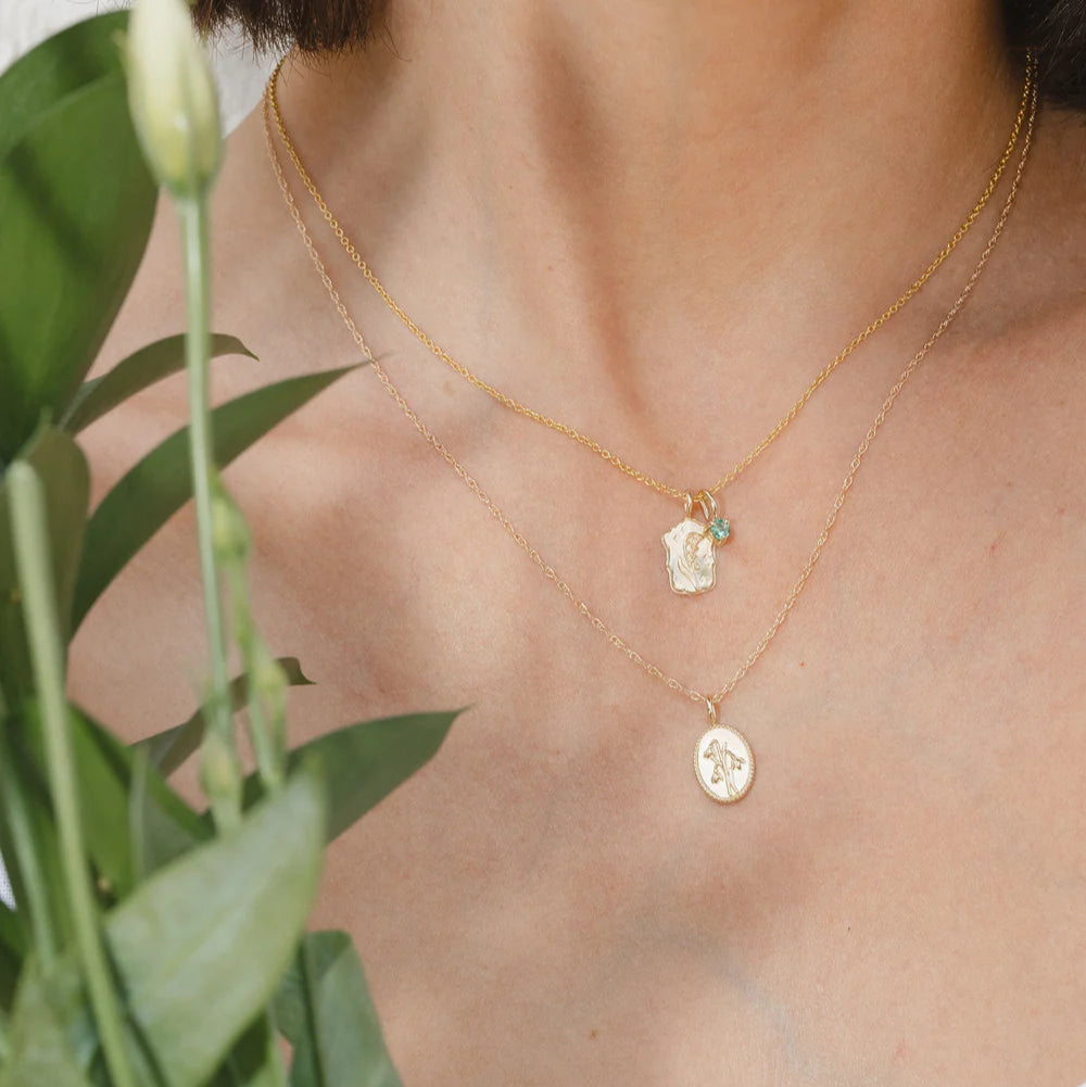flower pendant charm - snowdrop (january)