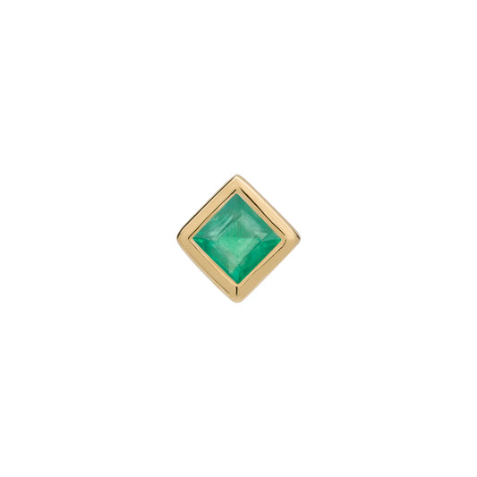 métier / bezel-set princess gemstone stud earrings