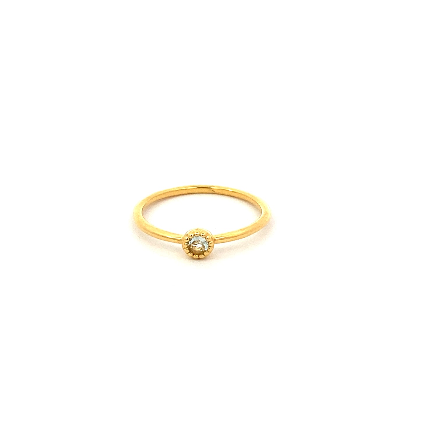small round milgrain ring - aquamarine