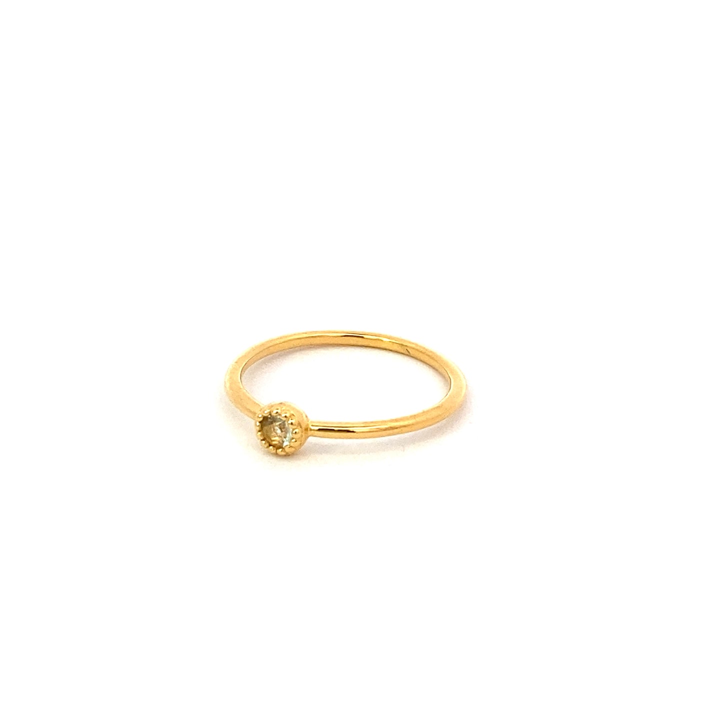 small round milgrain ring - aquamarine