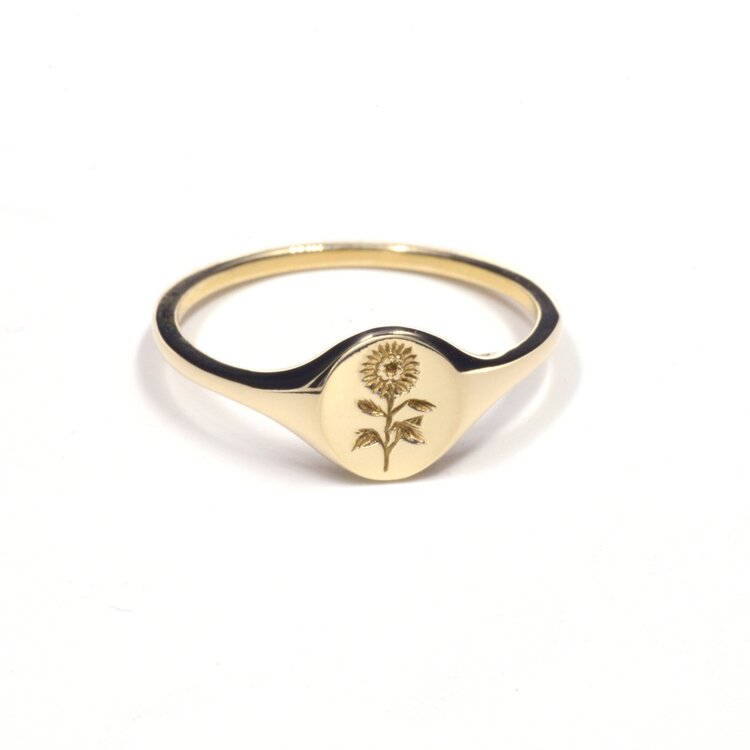 Sunflower clearance signet ring