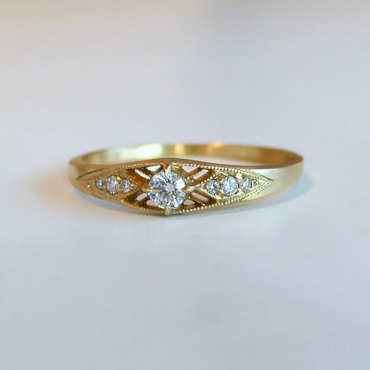 minima tapered shank ring - natural diamond