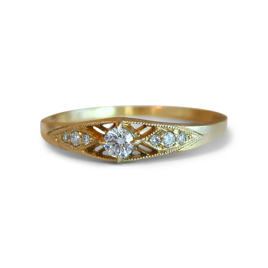 minima tapered shank ring - natural diamond