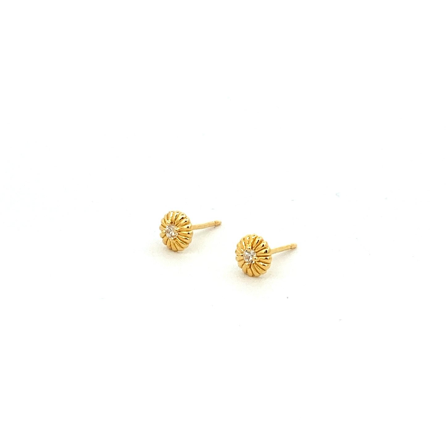 mini medallion stone stud earrings - cz