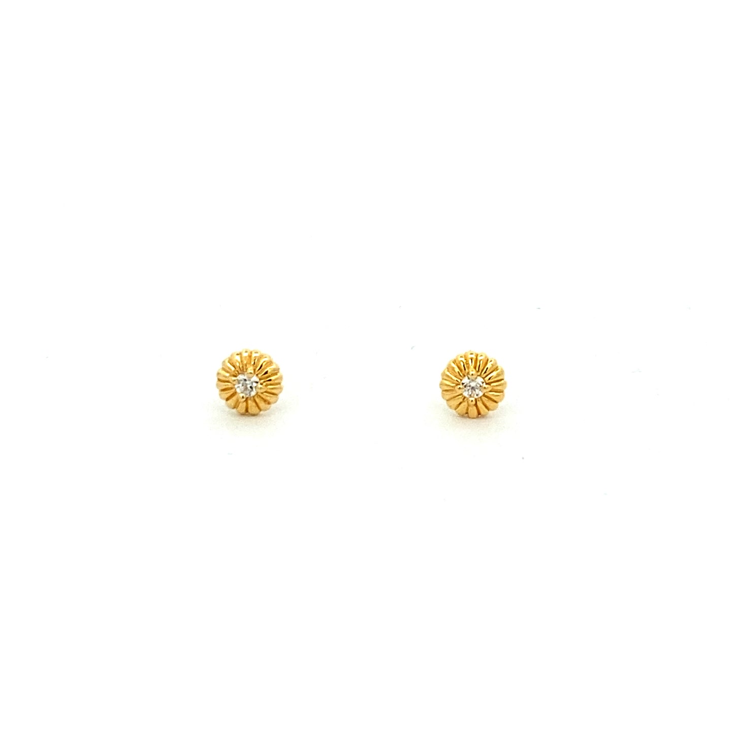 mini medallion stone stud earrings - cz