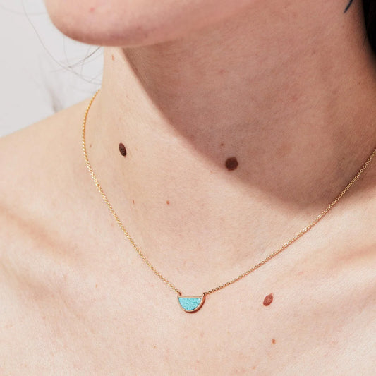 one half pendant necklace - nevada turquoise