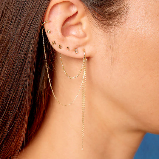 métier / mini bezel-set pear gemstone stud earring - single