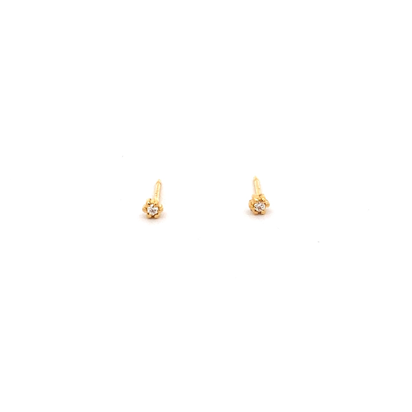 tiny claw-set stud earrings