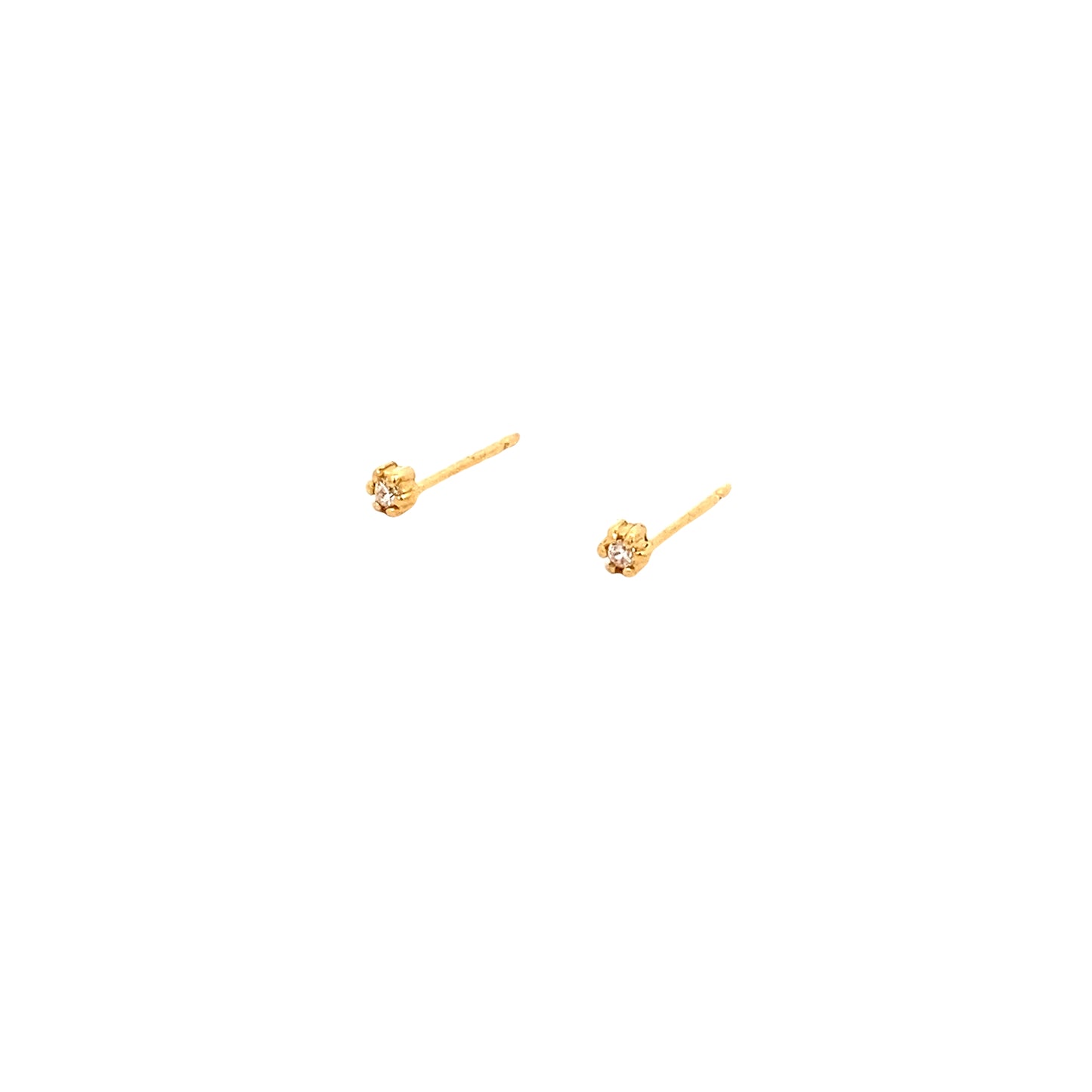 tiny claw-set stud earrings