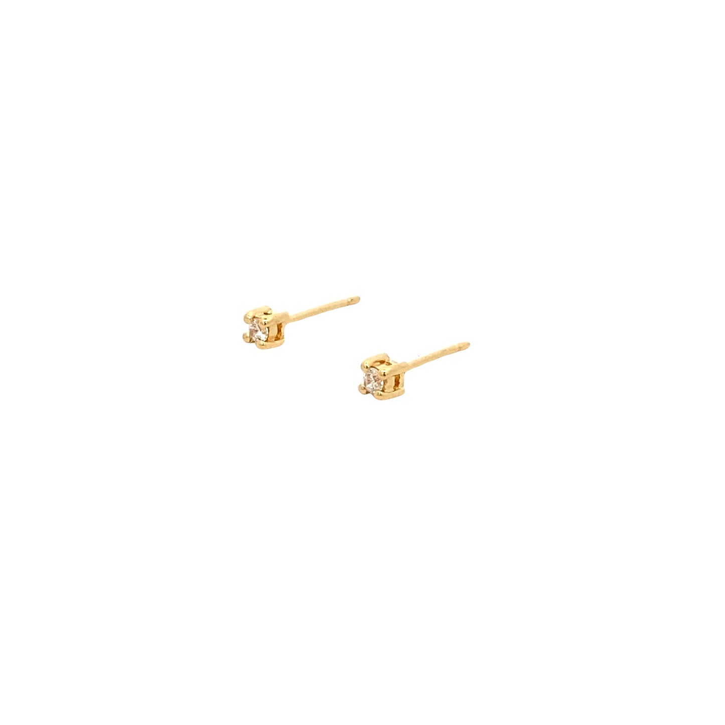 tiny prong stone stud earrings - cz