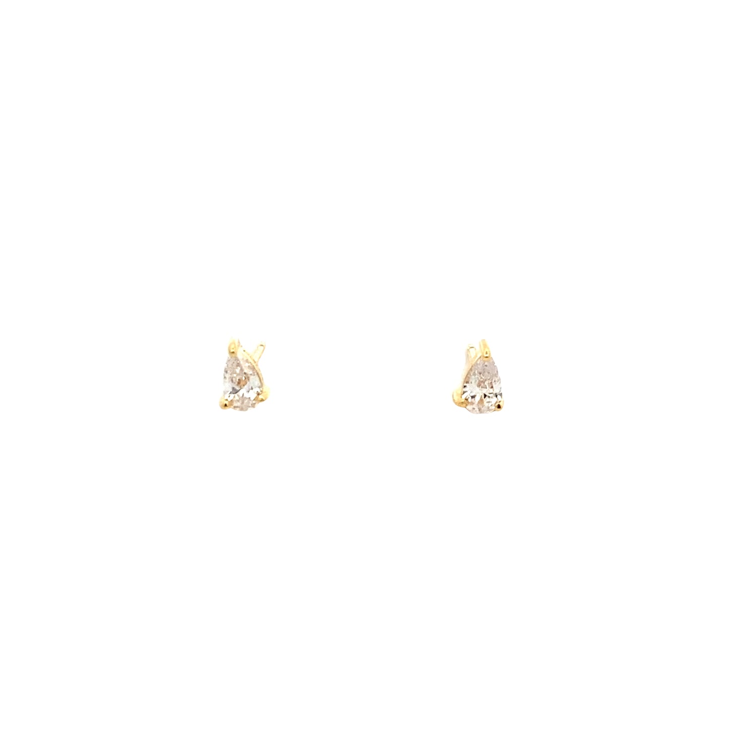 tiny pear stone stud earrings - cz