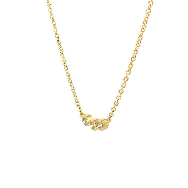 triple stone necklace - cz