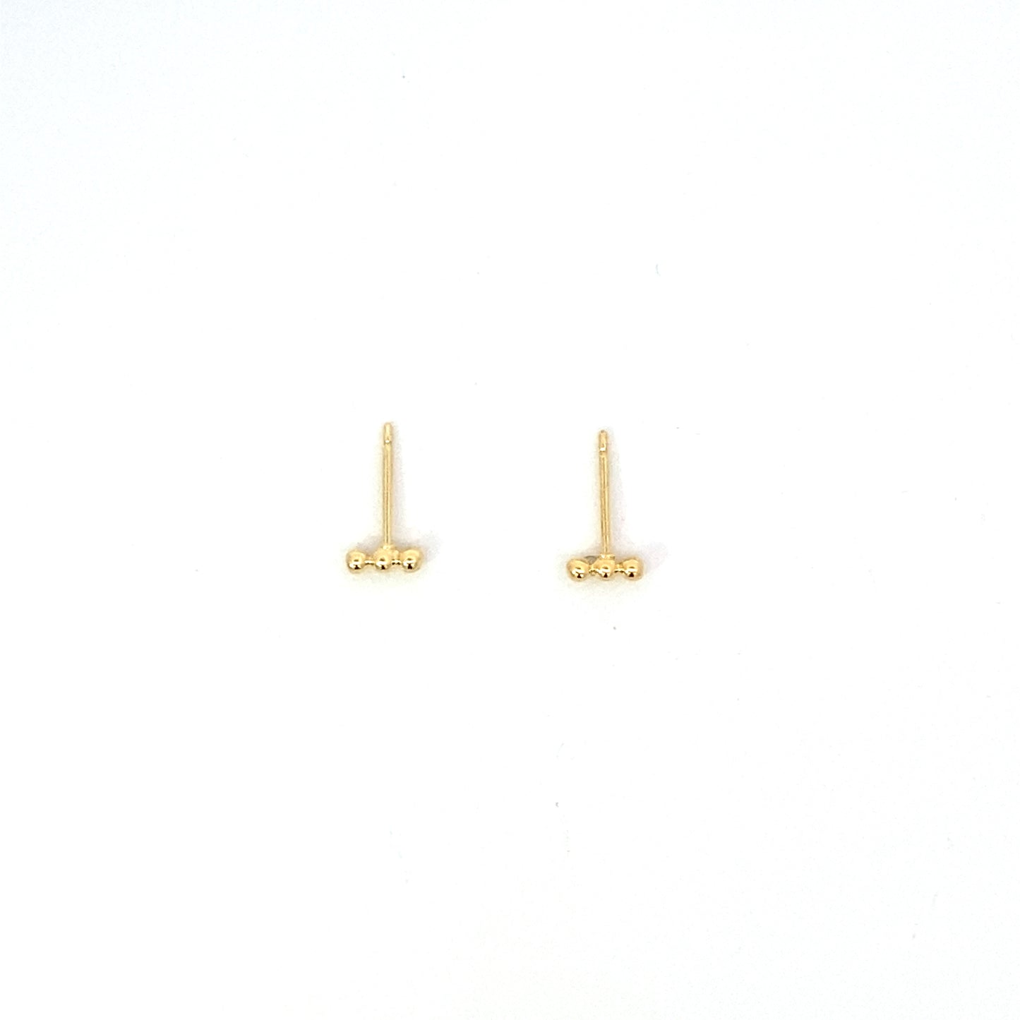 triple dot row stud earrings
