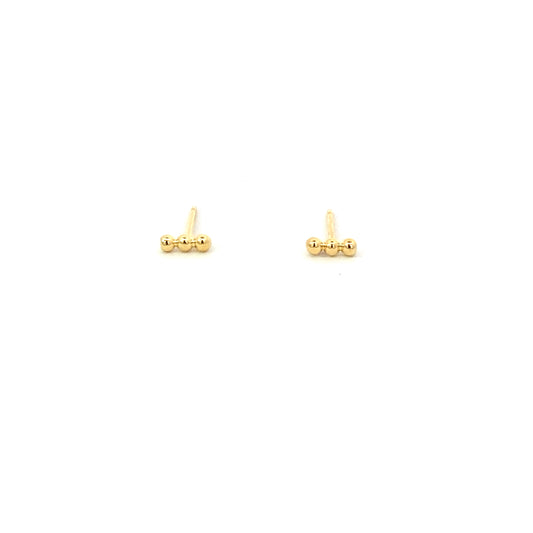 triple dot row stud earrings