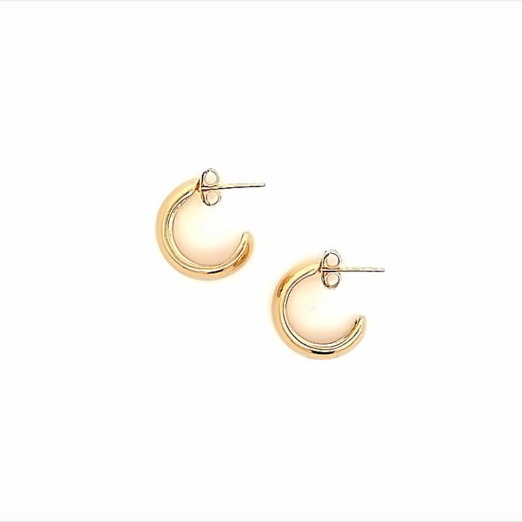 small wide post hoop earrings