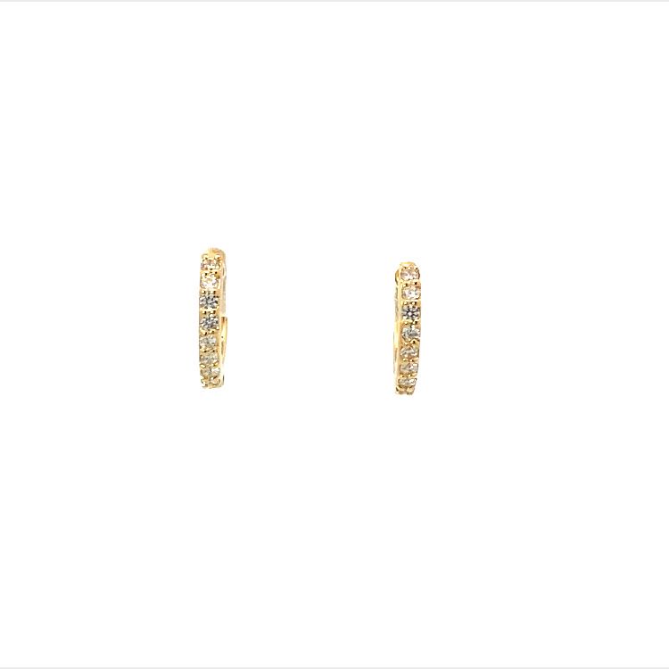 pavé click huggie hoop earrings - 12mm