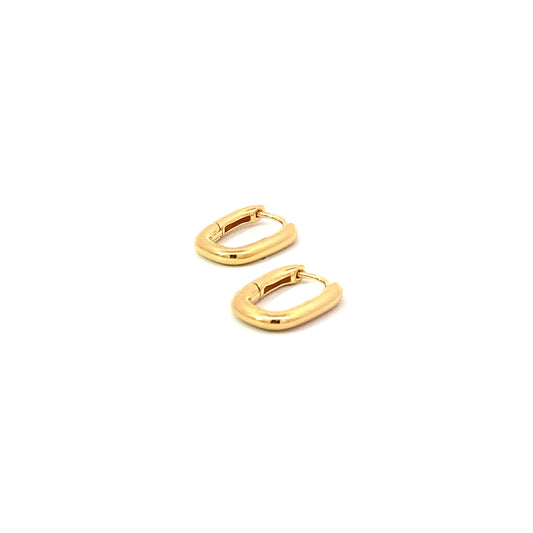 rounded rectangle click huggie hoop earrings - small