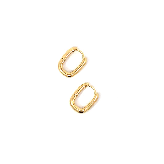 rounded rectangle click huggie hoop earrings - small