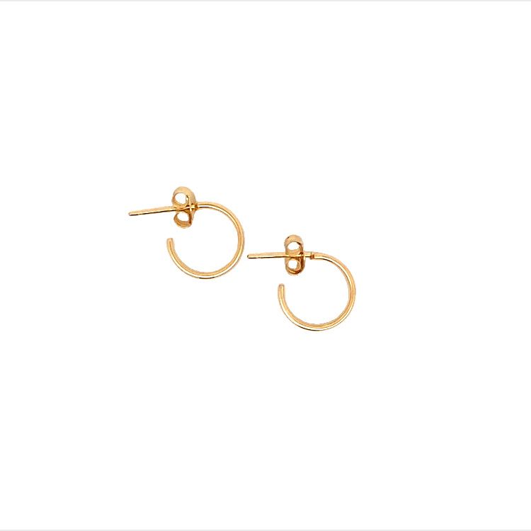 flat post hoop earrings - 11mm