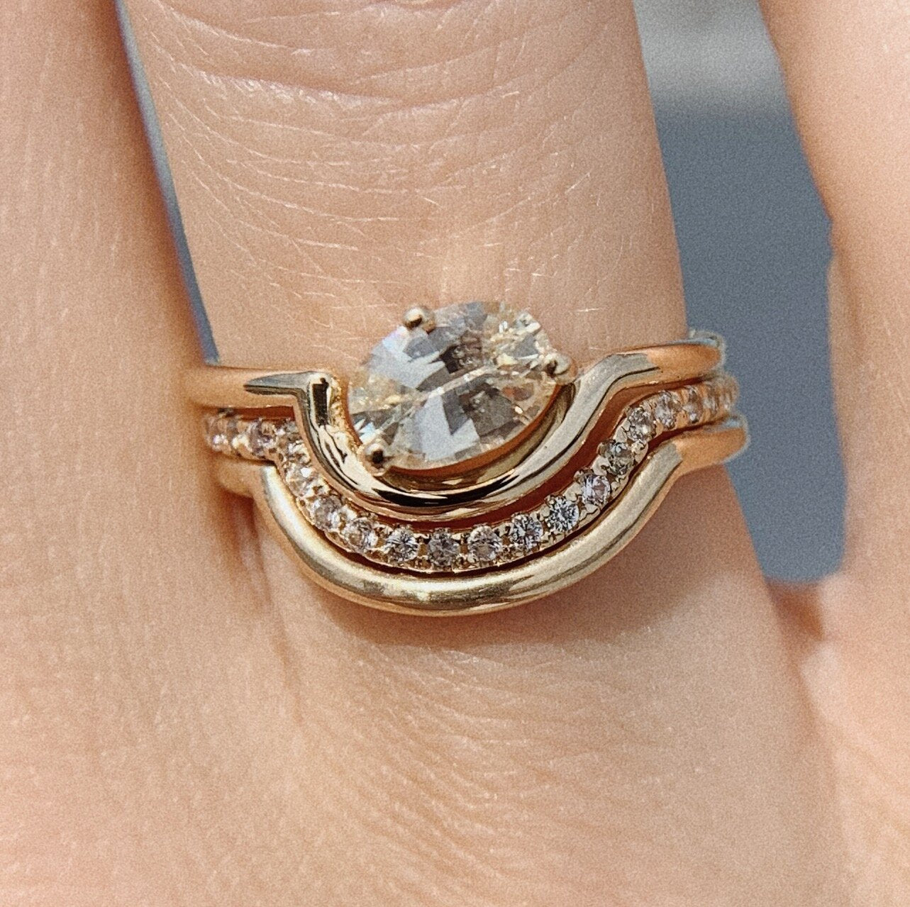 sway ring set - grown diamonds - made to order