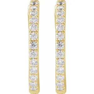 grown diamond hinged hoop earrings
