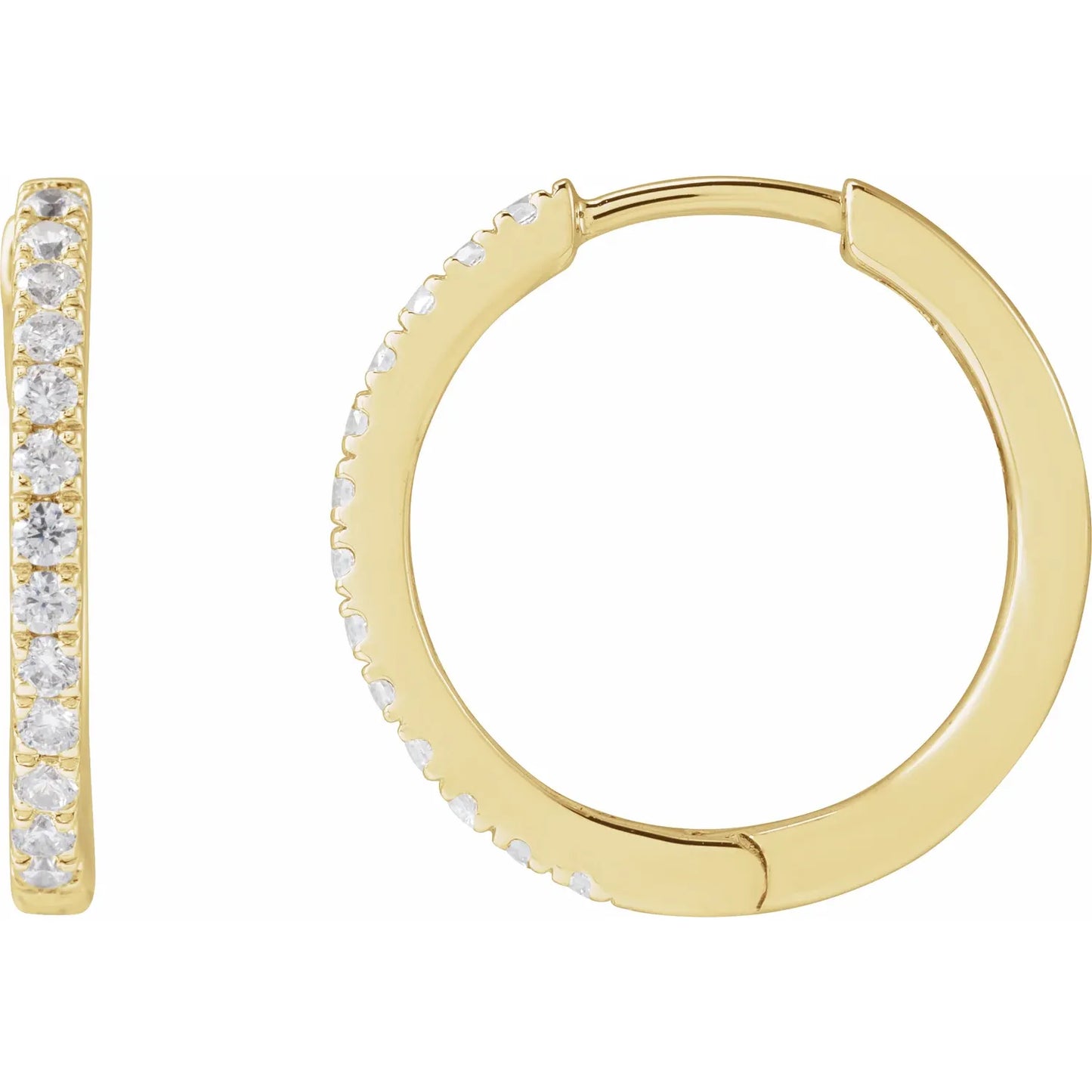 grown diamond hinged hoop earrings