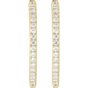 grown diamond hinged hoop earrings